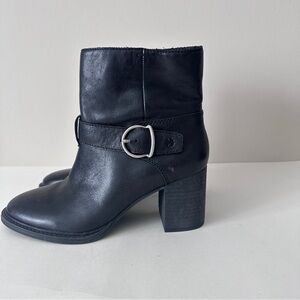 NEW Lucky Brand Achelle Black Leather Ankle Women's Boots Sz 8.5M